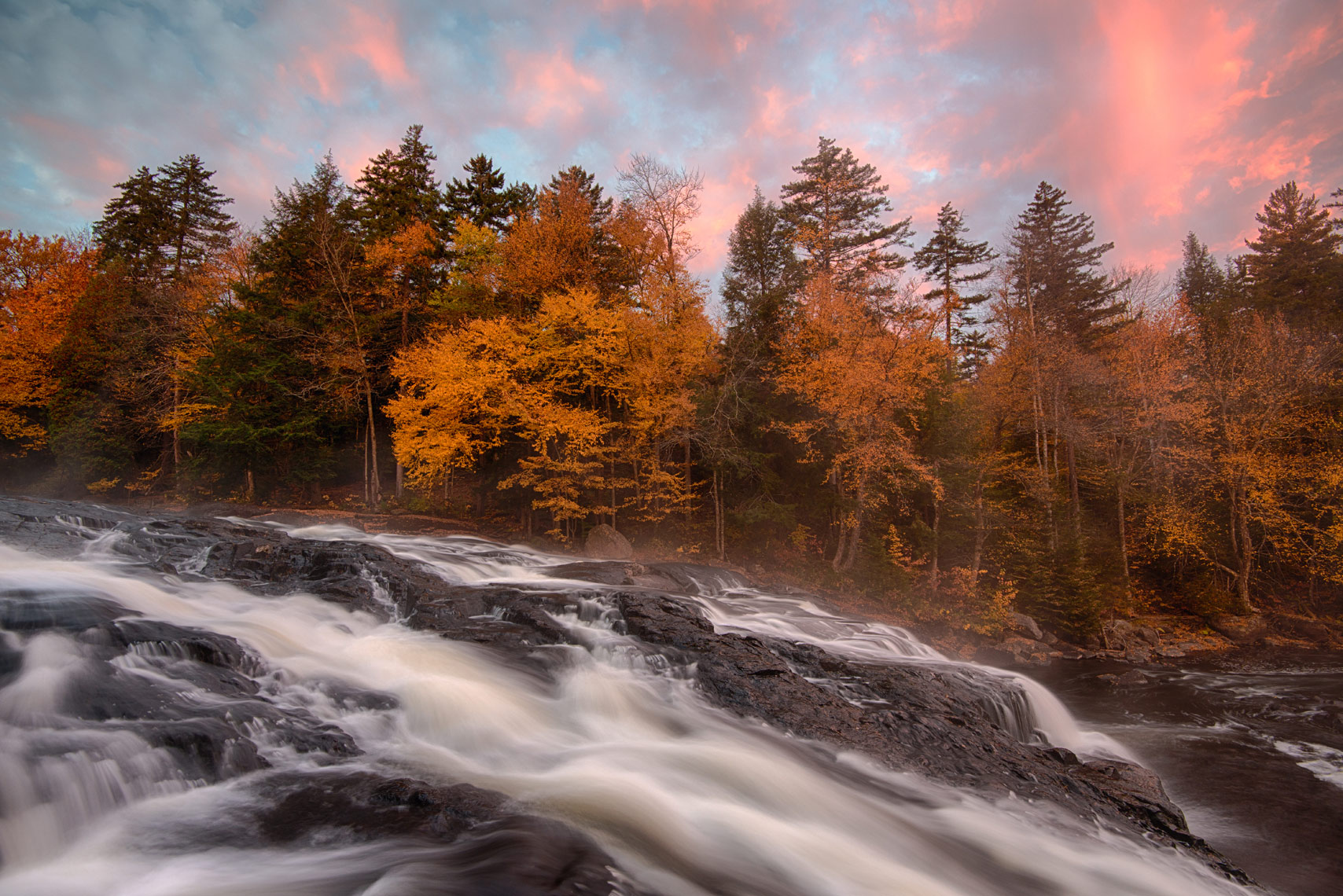 Buttermilk Falls in Autumn, Adirondack Mountains, New York State